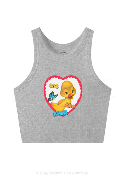 Eat The Rich Duck Y2K Crop Tank Top Cherrykitten