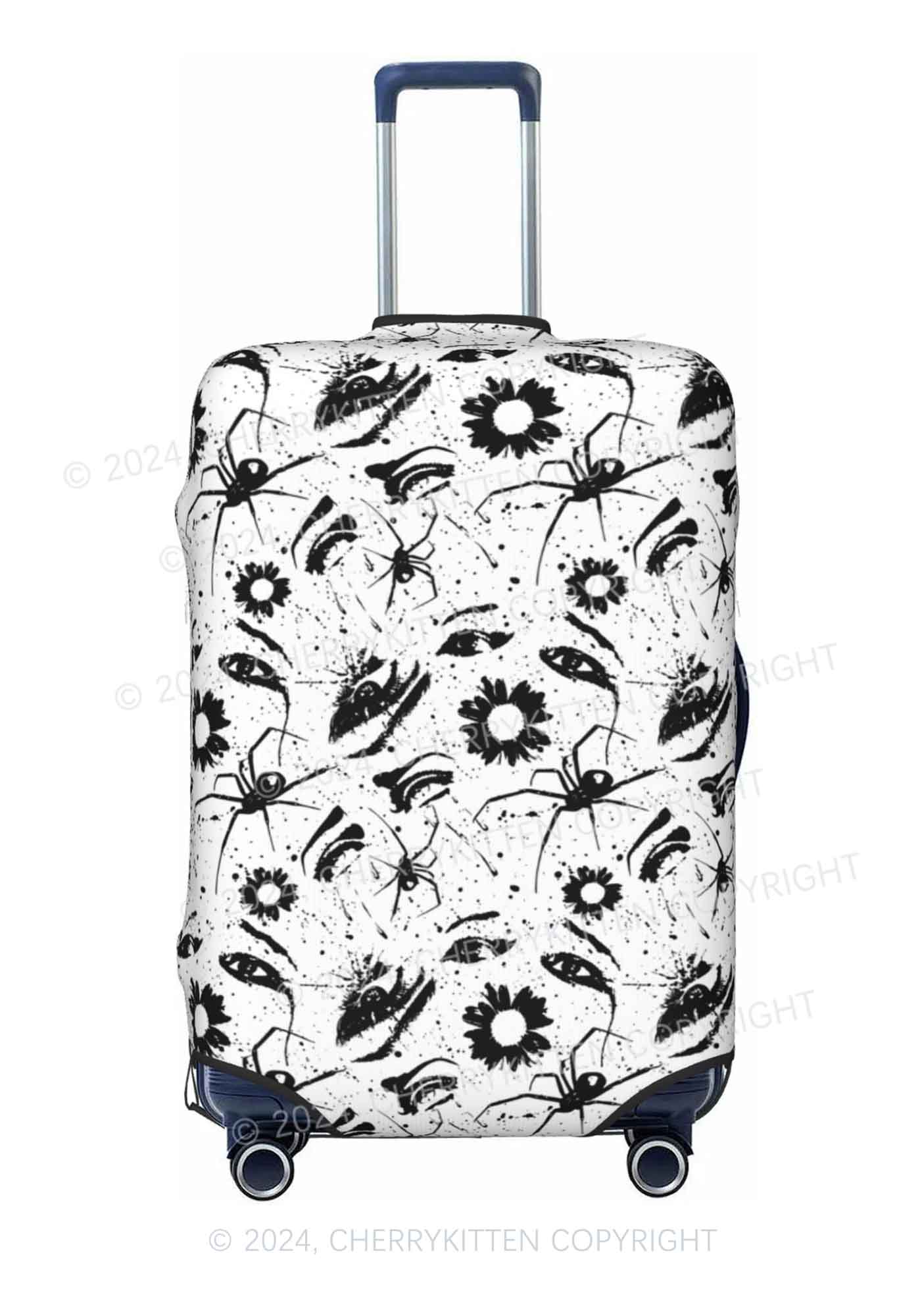 Black Spider Y2K Luggage Cover Cherrykitten