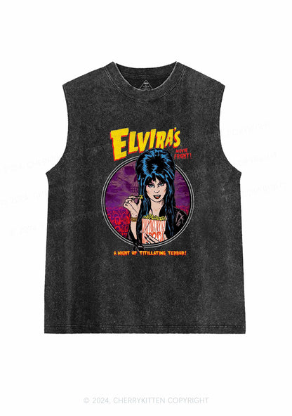 Halloween Movie Fright Y2K Washed Tank Cherrykitten