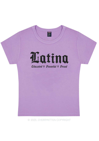 Educated Powerful Proud Latina Y2K Baby Tee Cherrykitten