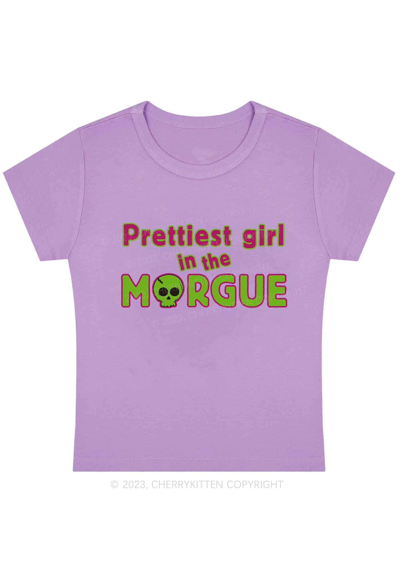 Prettiest Girl In The Morgue Y2K Baby Tee Cherrykitten