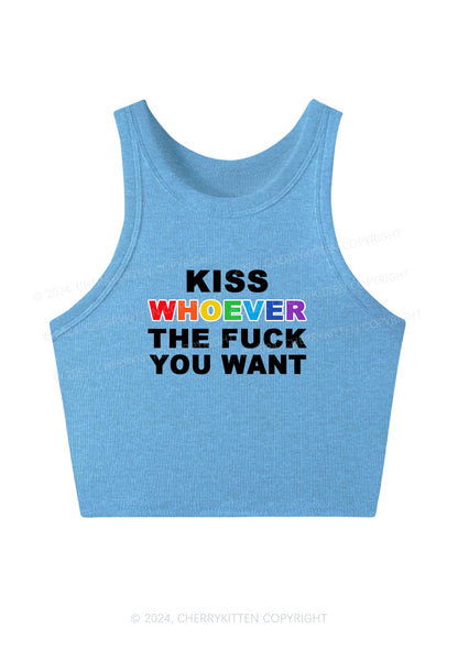 Kiss Whoever You Want Y2K Crop Tank Top Cherrykitten