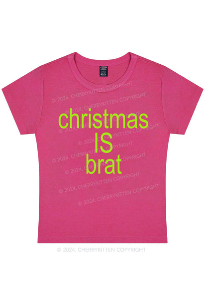 Christmas Is Brat Y2K Baby Tee Cherrykitten