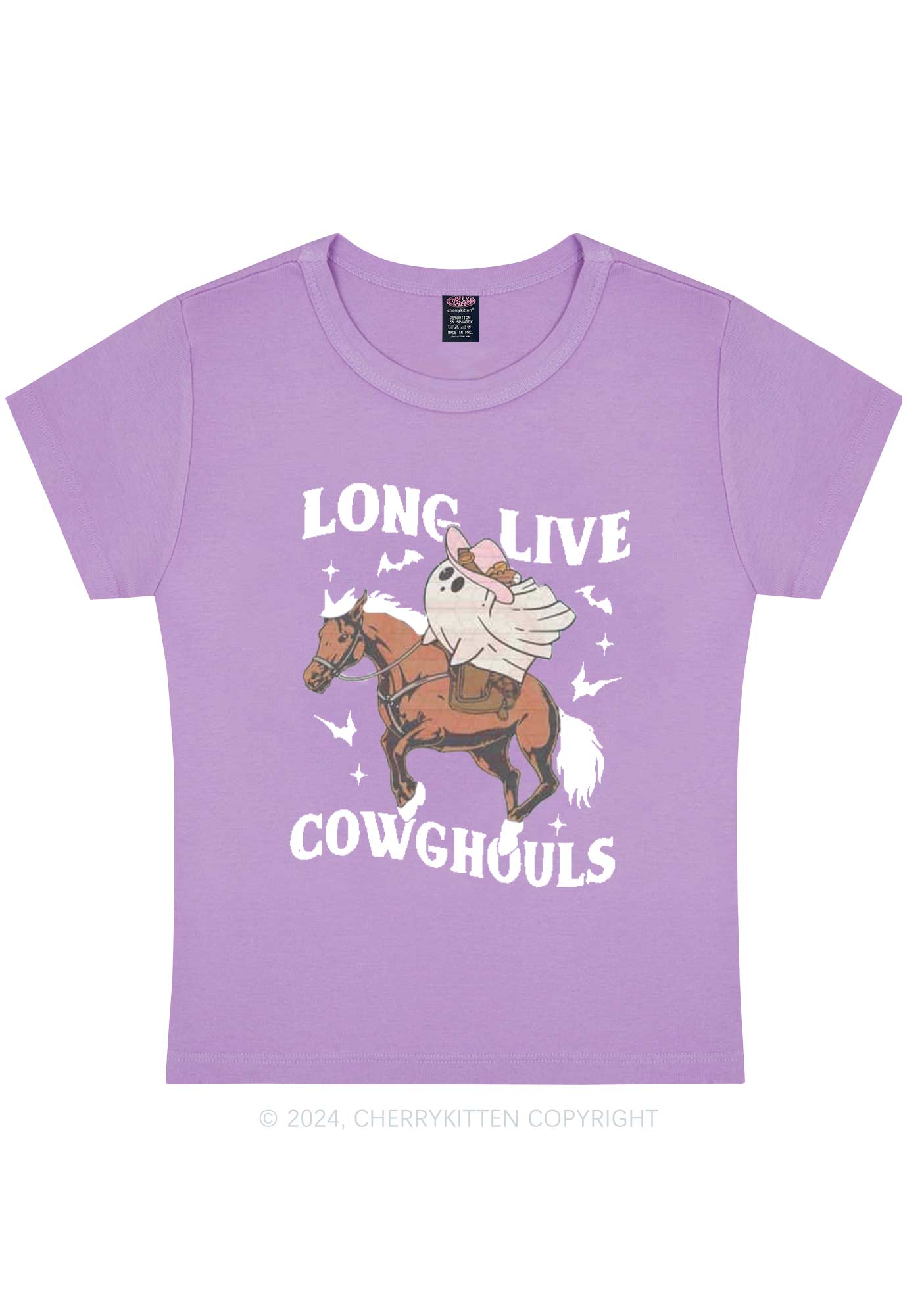 Halloween Long Live Cowghouls Y2K Baby Tee Cherrykitten