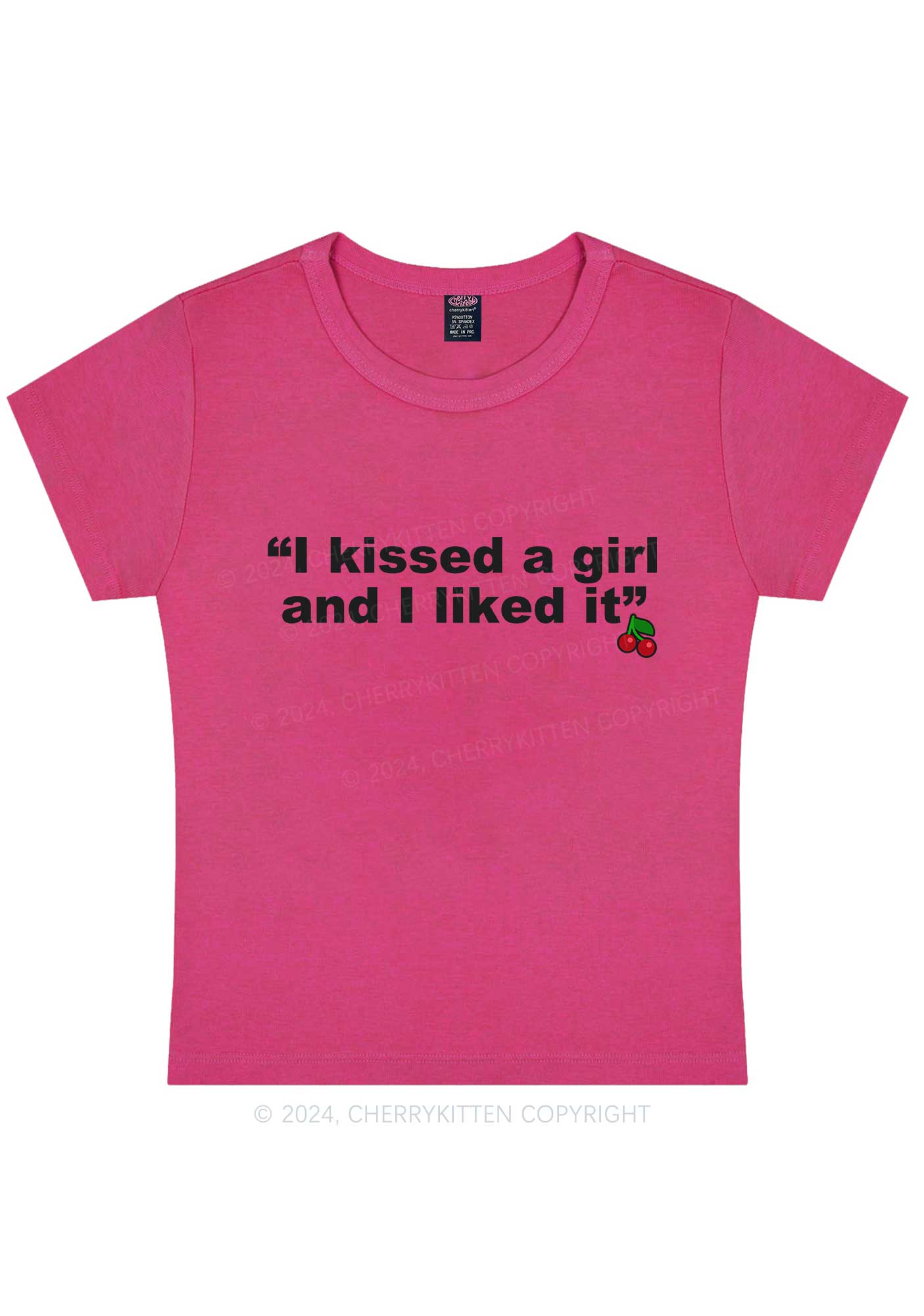 I Kissed A Girl Y2K Baby Tee Cherrykitten