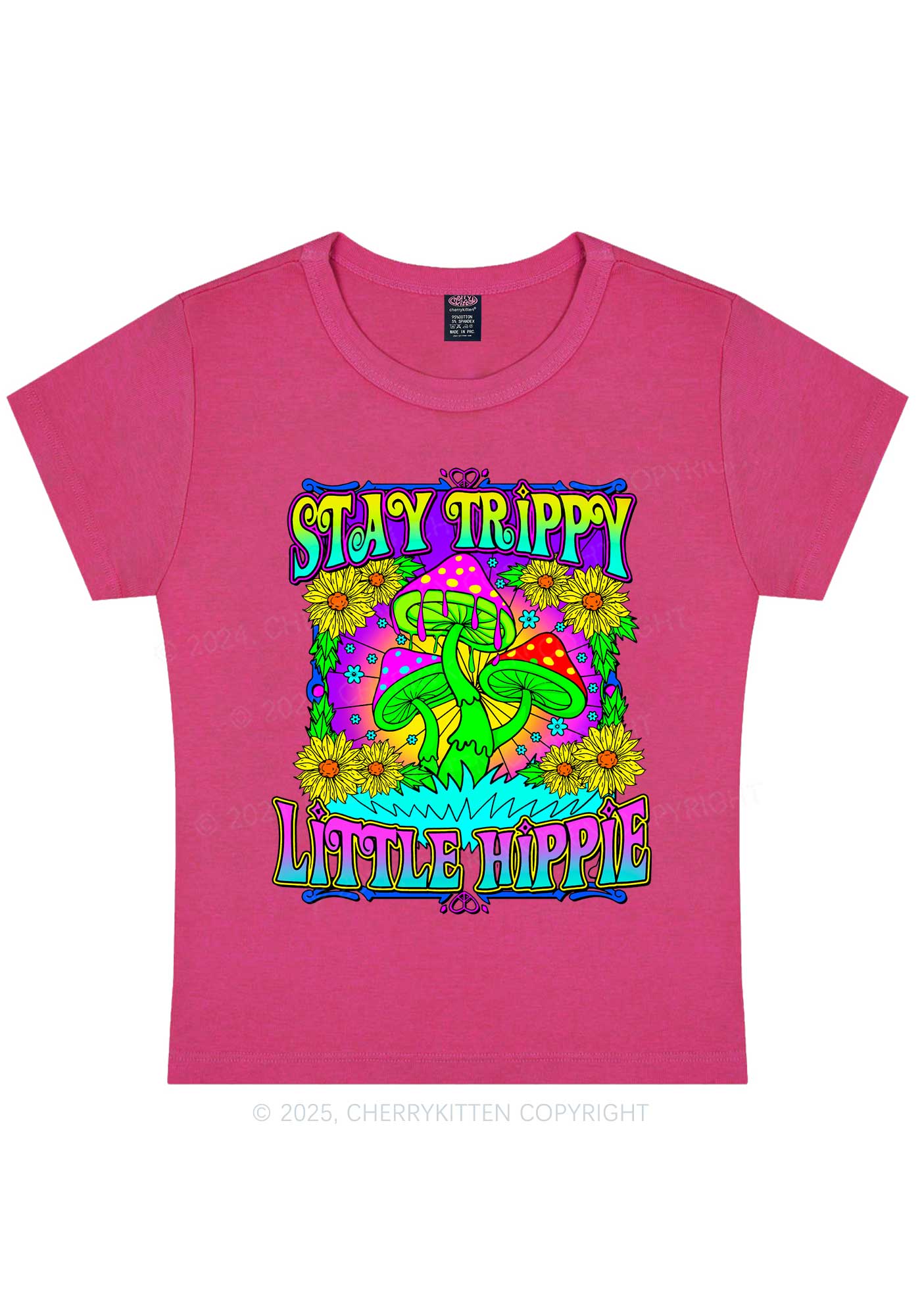 Stay Trippy Little Hippie Y2K Baby Tee Cherrykitten