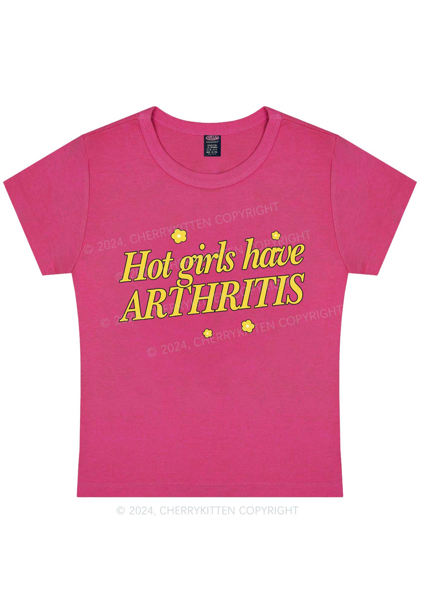 Hot Girls Have Arthritis Y2K Baby Tee Cherrykitten