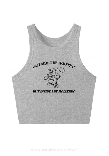 Outside I Be Hootin' Y2K Crop Tank Top Cherrykitten