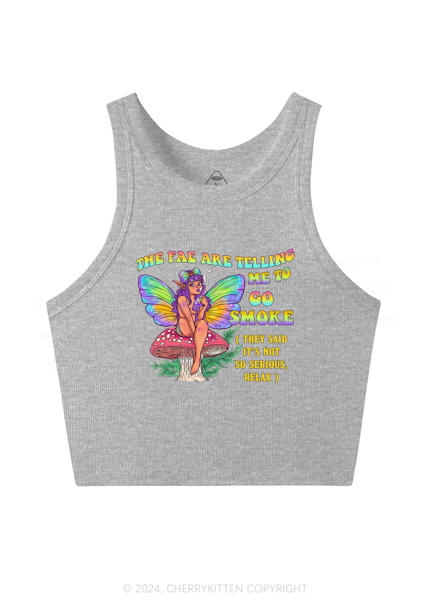 The Fae Smoke Y2K Crop Tank Top Cherrykitten