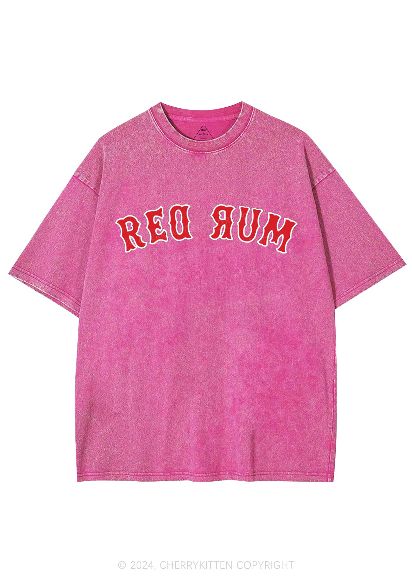 Halloween Red Rum Y2K Washed Tee Cherrykitten