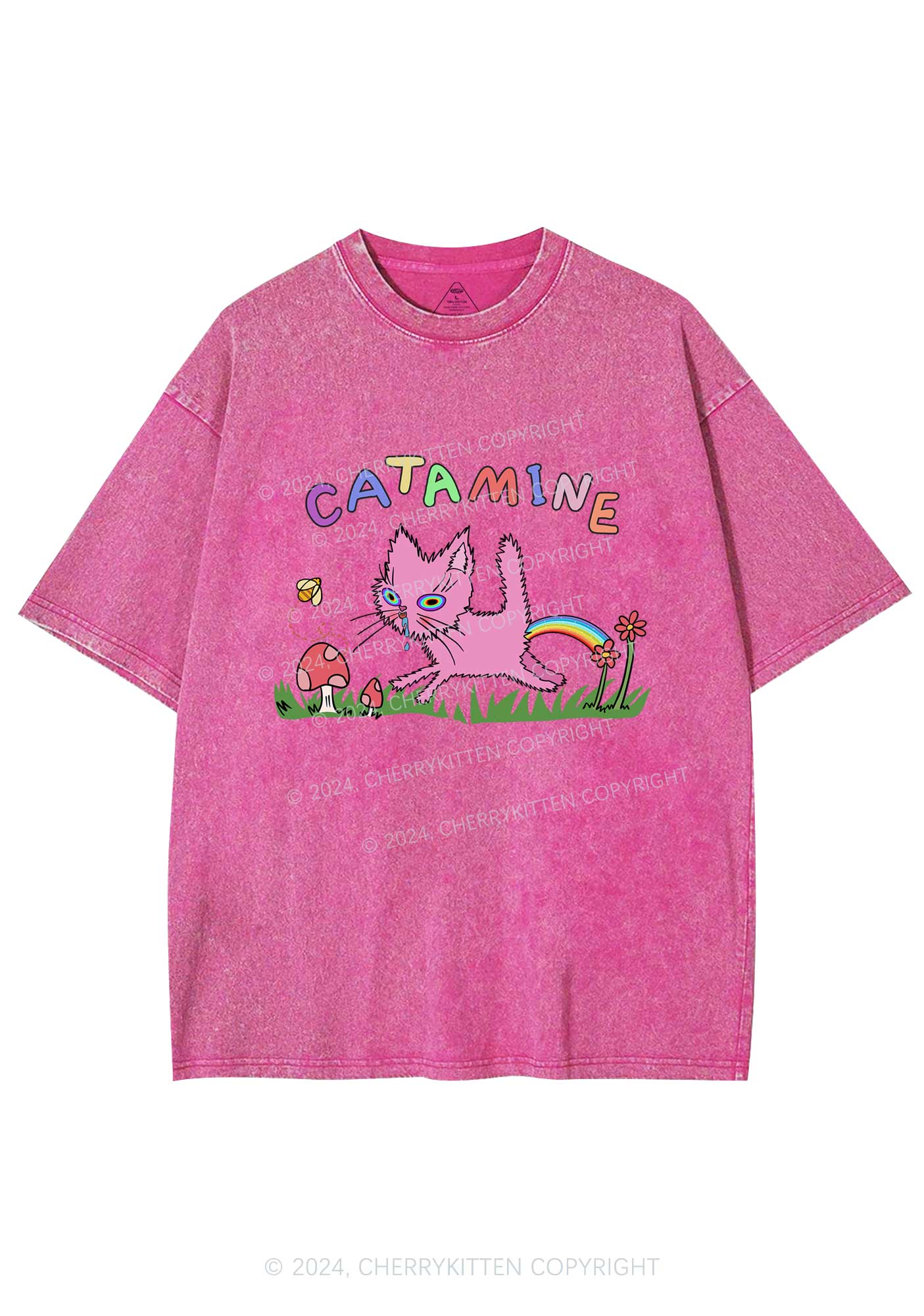 Catamine Y2K Washed Tee Cherrykitten