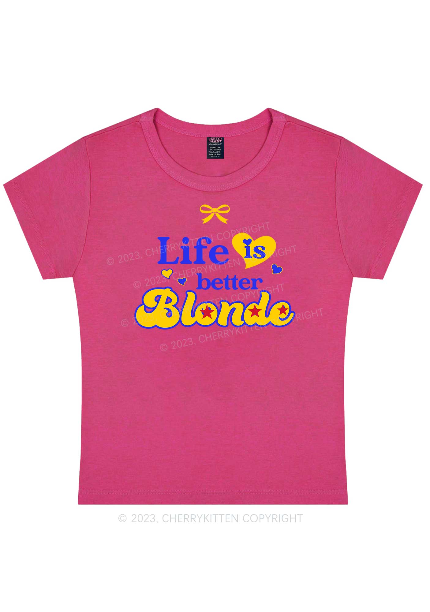 Curvy Better Blonde Y2K Baby Tee Cherrykitten