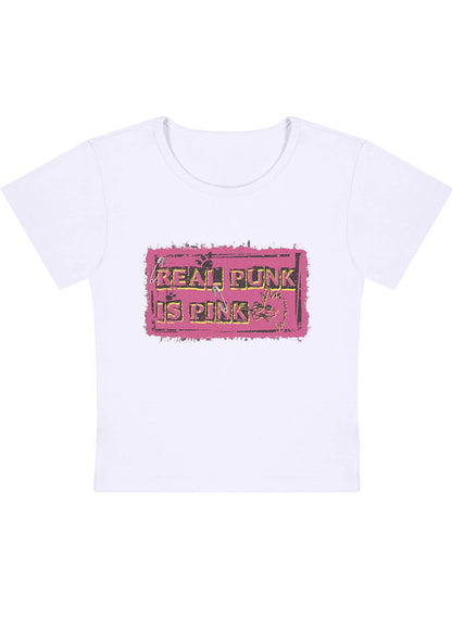 Curvy Real Punk Is Pink Baby Tee