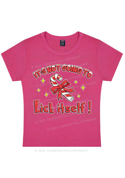 Christmas Lick Itself Y2K Baby Tee Cherrykitten