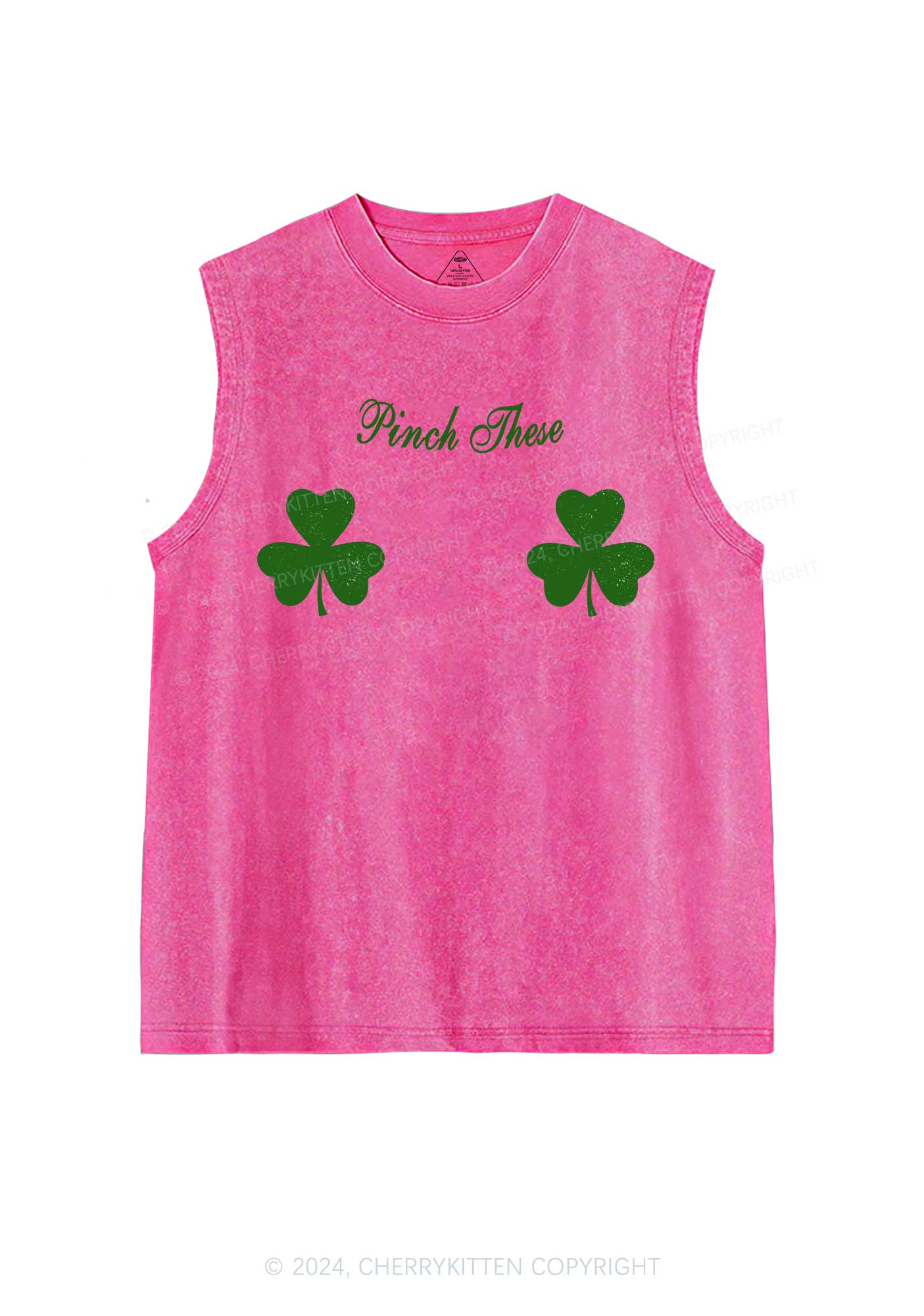 Pinch These St Patricks Y2K Washed Tank Cherrykitten