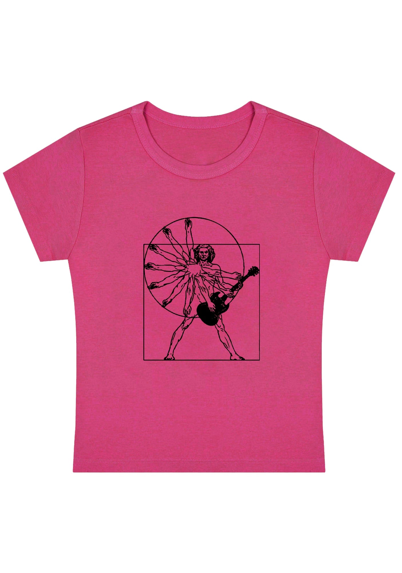 Curvy Vitruvian Man Guitar Baby Tee