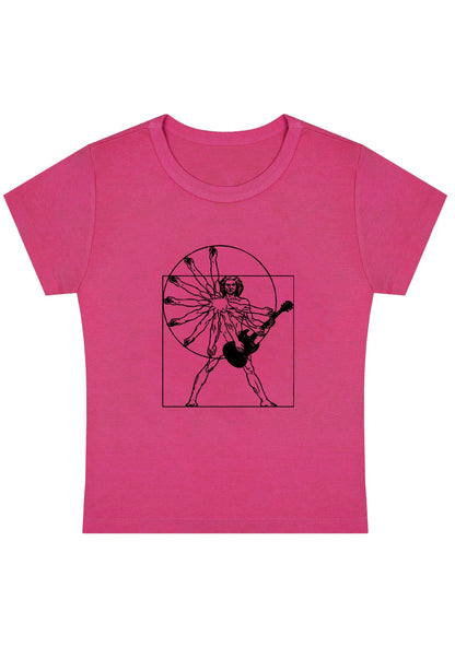 Curvy Vitruvian Man Guitar Baby Tee