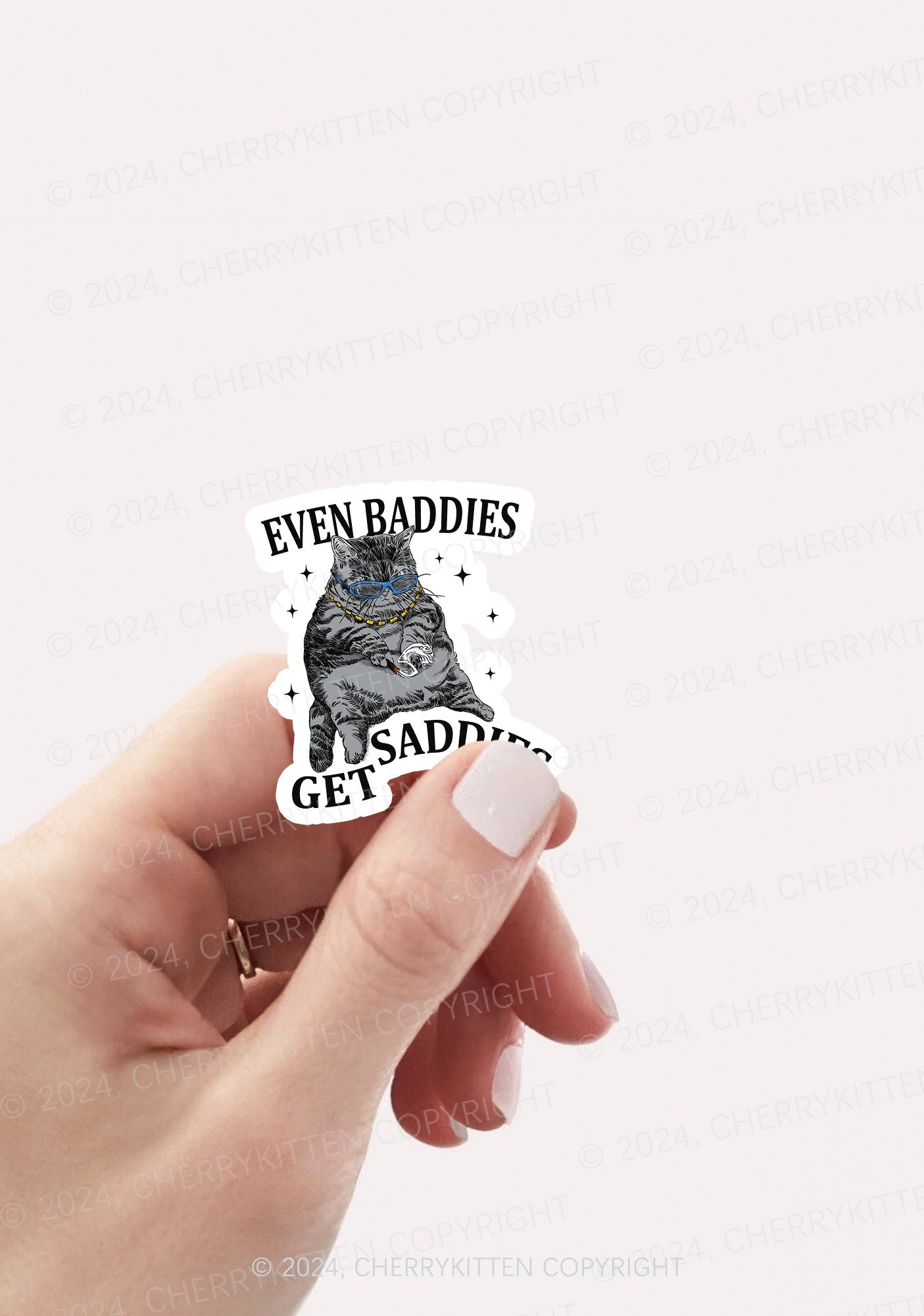 Even Baddies Get Saddies 1Pc Y2K Sticker Cherrykitten