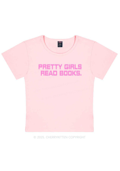 Pretty Girls Read Books Y2K Baby Tee Cherrykitten