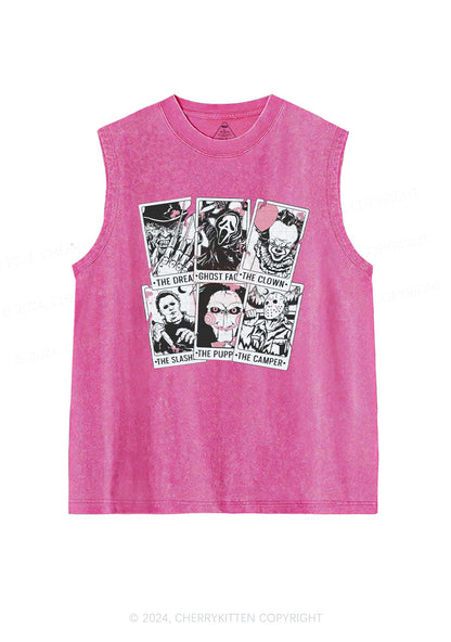 Halloween Spooky Characters Y2K Washed Tank Cherrykitten