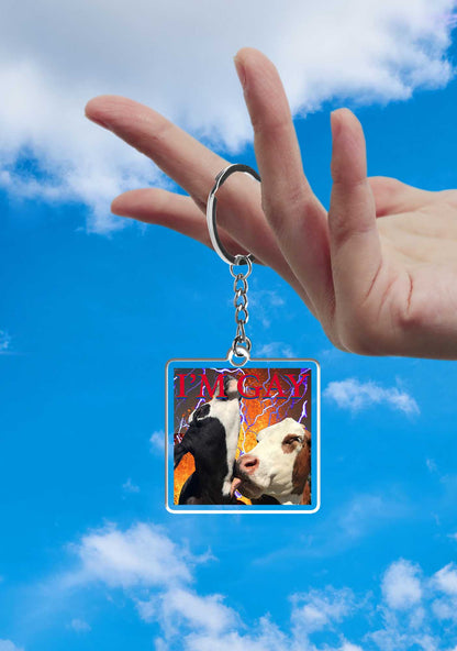 Gay Cow Play 1Pc Y2K Keychain Cherrykitten