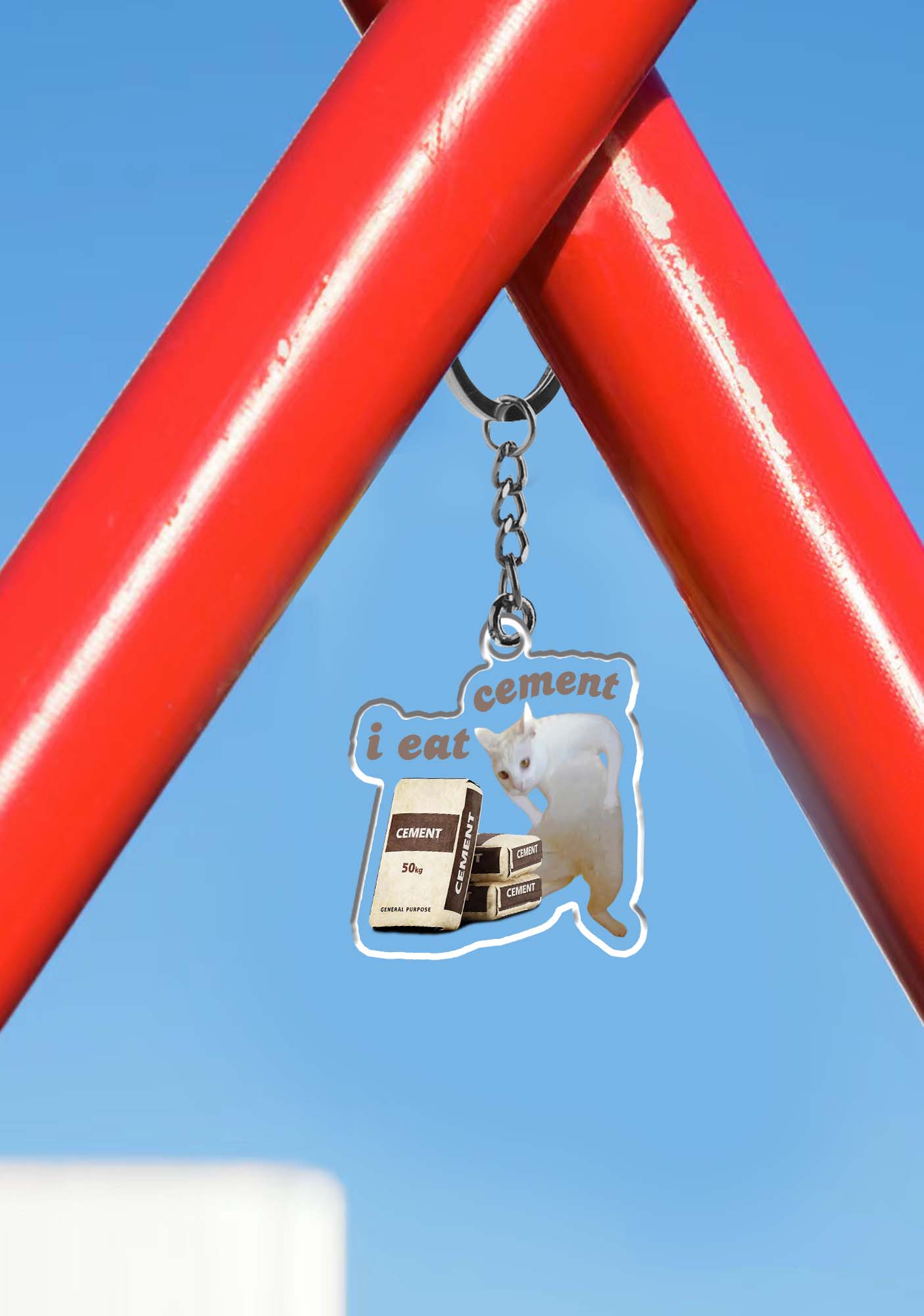 I Eat Cement 1Pc Y2K Keychain Cherrykitten