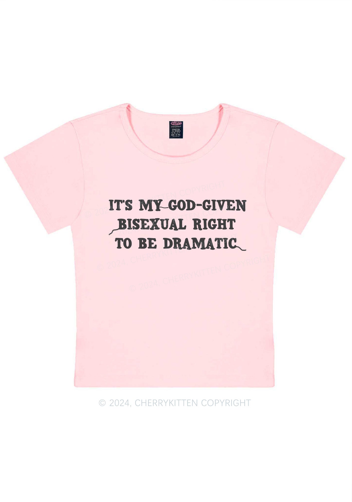 God-Given Bisexual Right Y2K Baby Tee Cherrykitten