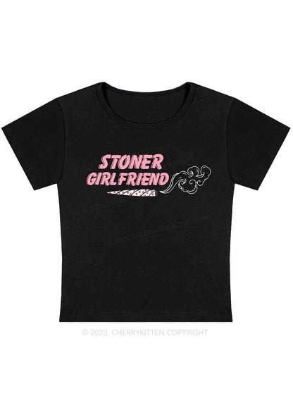 Curvy Stoner Girlfriend Smoking Y2K Baby Tee Cherrykitten