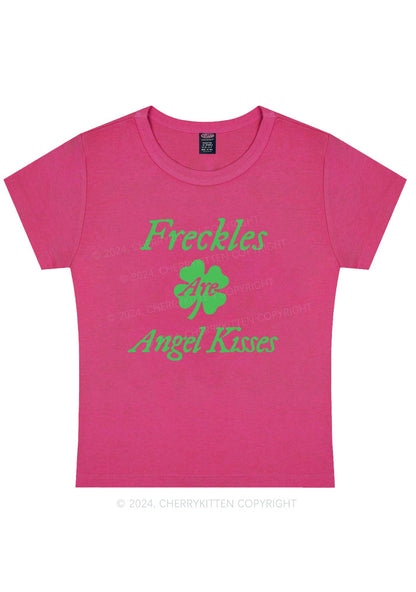 Freckles Are Angel Kisses St Patricks Y2K Baby Tee Cherrykitten