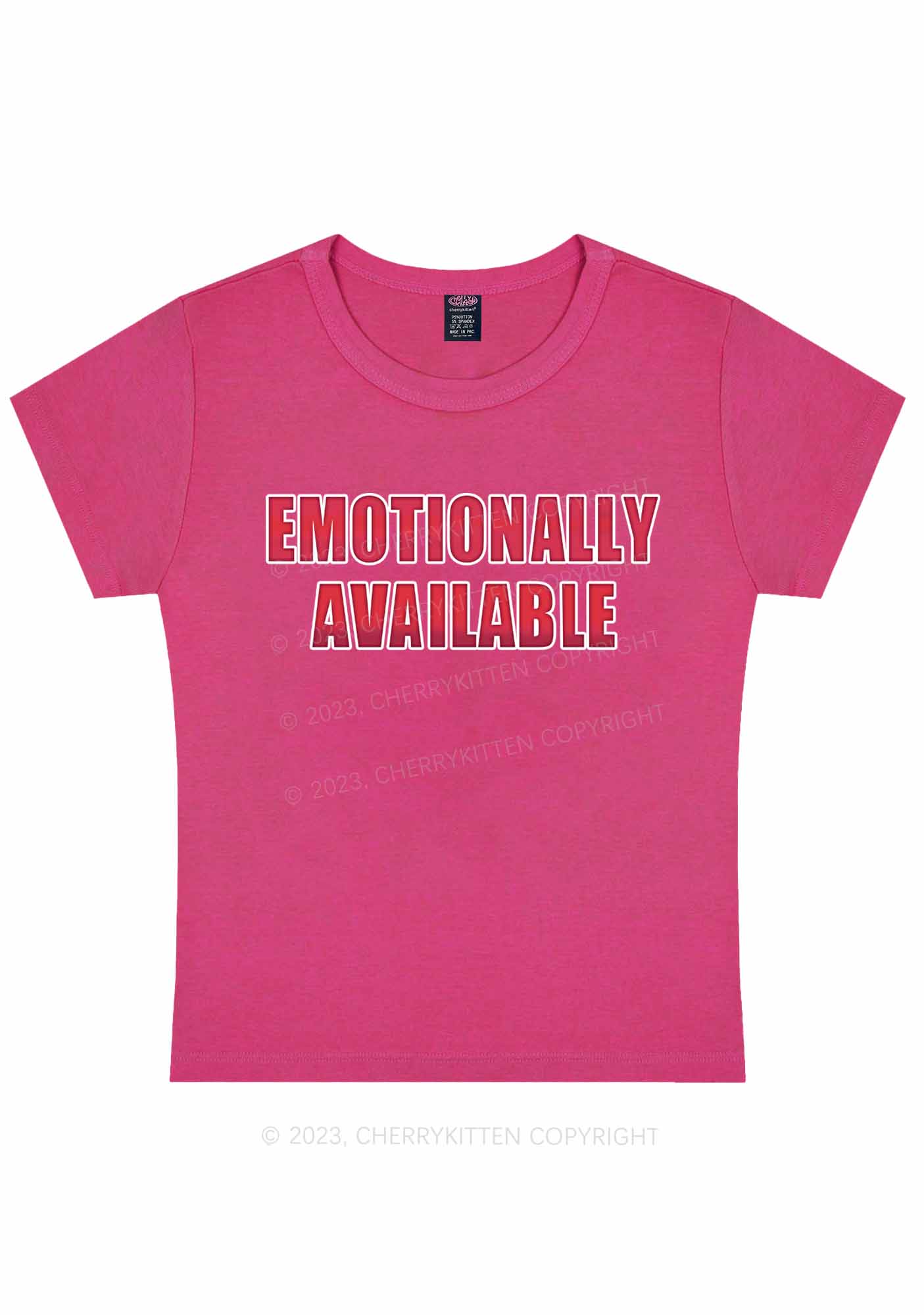 Emotionally Available Y2K Baby Tee Cherrykitten