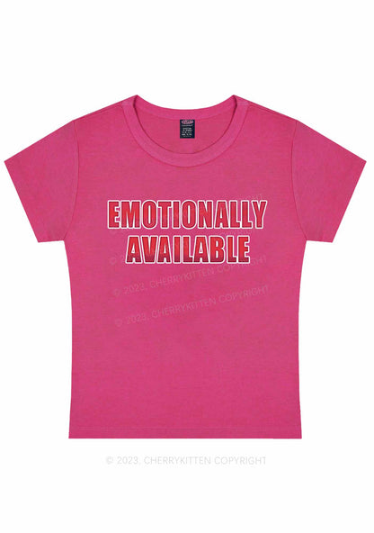 Emotionally Available Y2K Baby Tee Cherrykitten