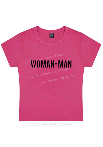 Curvy Woman Equals Man Y2K Baby Tee Cherrykitten