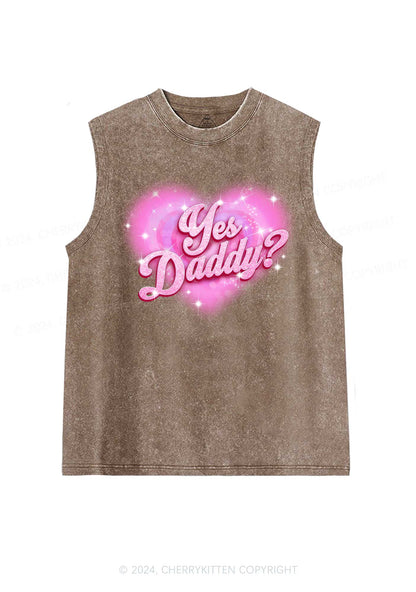 Pink Yes Daddy Y2K Valentine's Day Washed Tank Cherrykitten