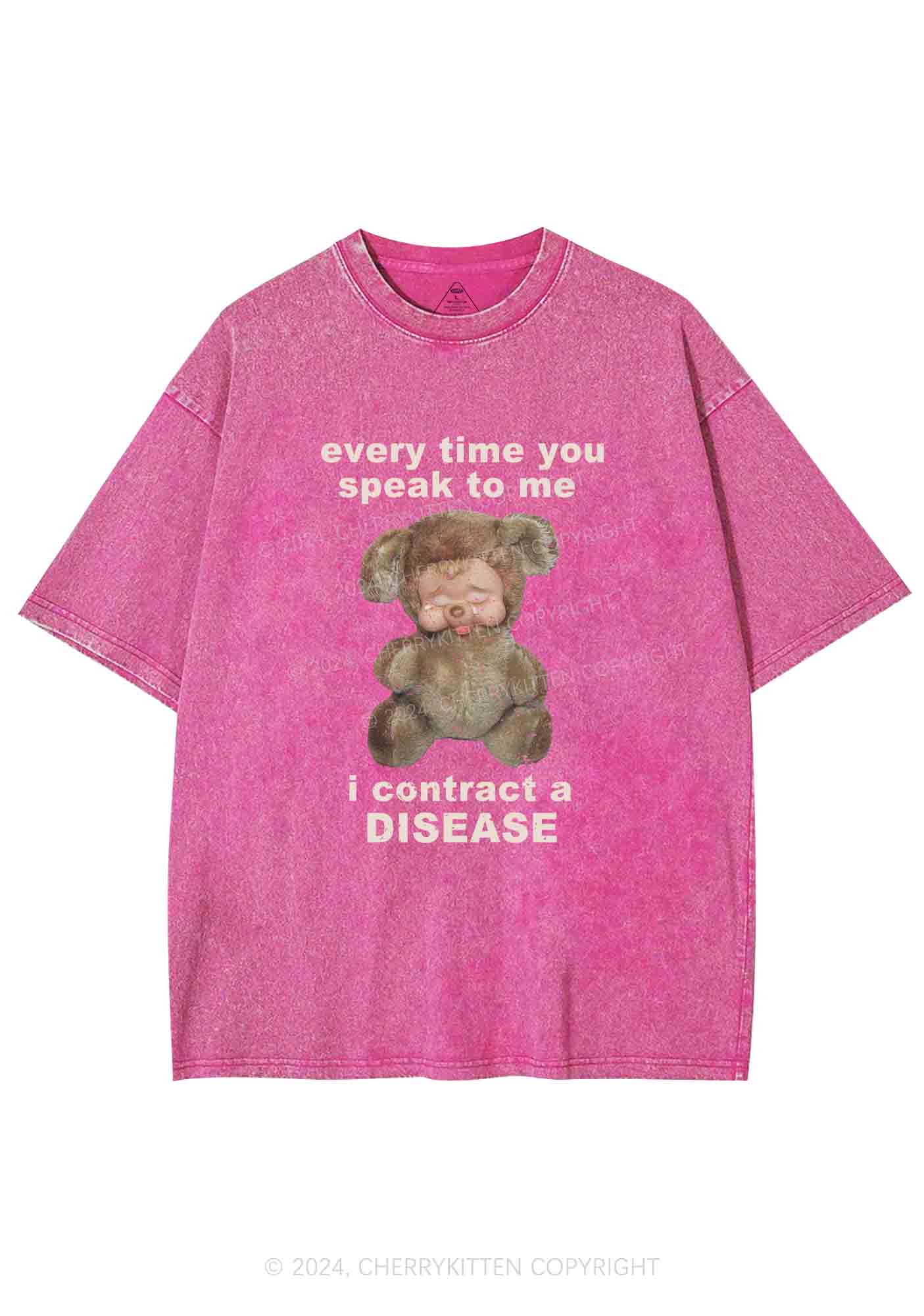 I Contract A Disease Y2K Washed Tee Cherrykitten