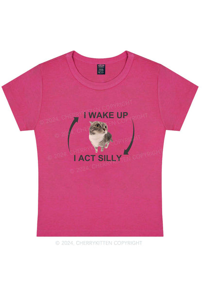 Wake Up Act Silly Y2K Baby Tee Cherrykitten