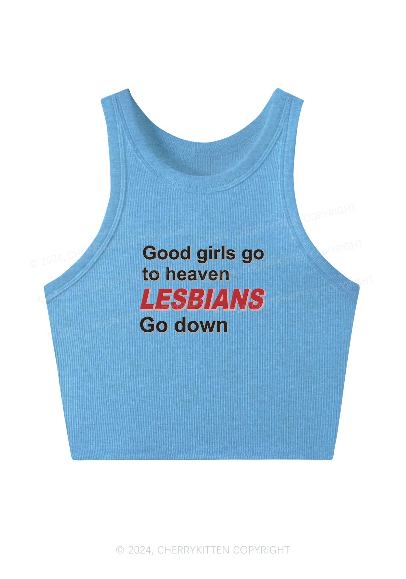 Good Girls Go To Heaven Y2K Crop Tank Top Cherrykitten