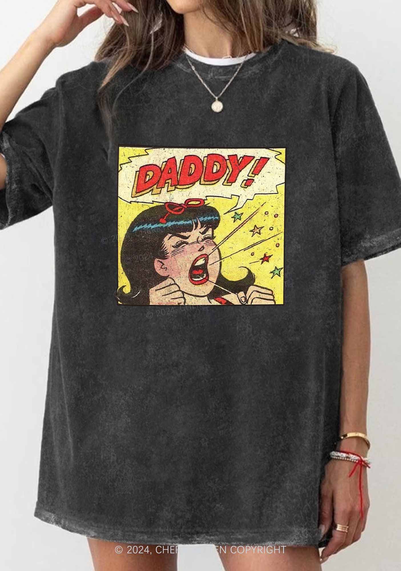 Call For Daddy Y2K Washed Tee Cherrykitten