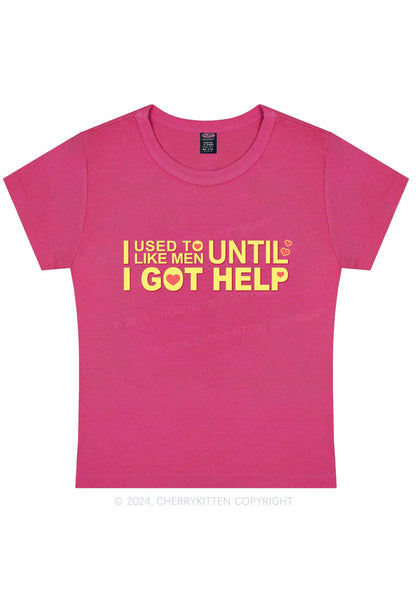 I Used To Like Men Y2K Baby Tee Cherrykitten