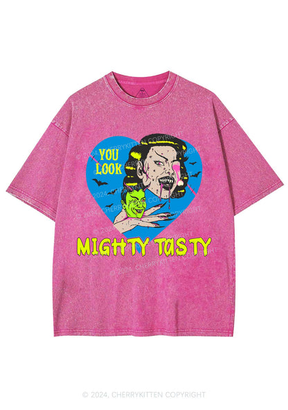 Halloween You Look Tasty Y2K Washed Tee Cherrykitten