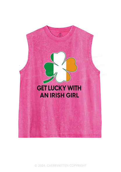 Get Lucky Irish Girl St Patricks Y2K Washed Tank Cherrykitten