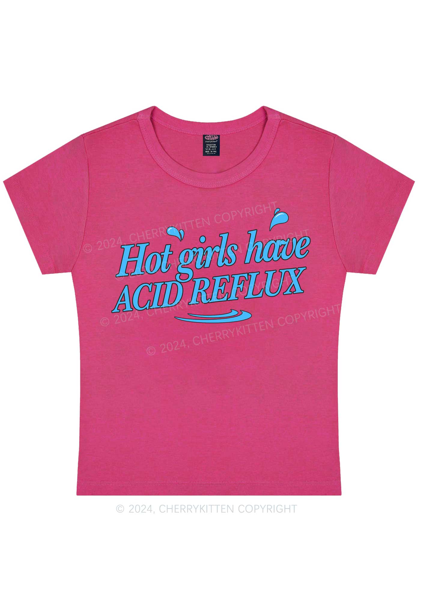 Hot Girls Have Acid Reflux Y2K Baby Tee Cherrykitten