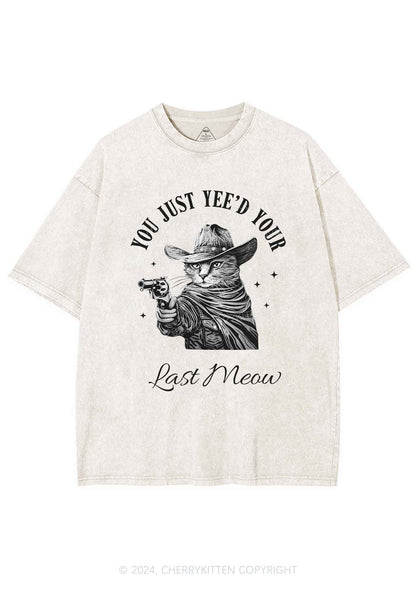 Your Last Meow Y2K Washed Tee Cherrykitten