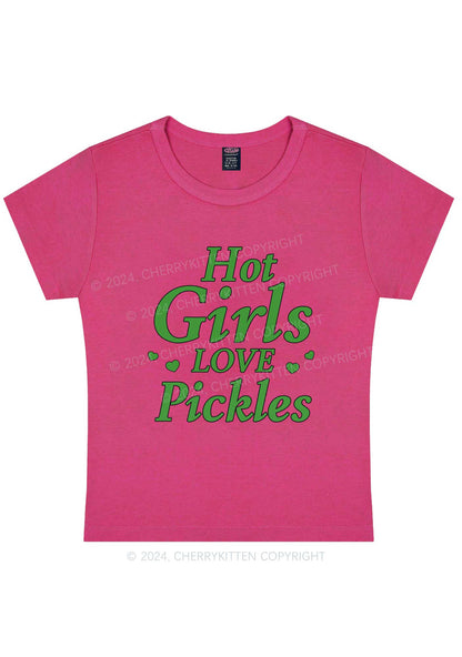 Hot Girls Love Pickles Y2K Baby Tee Cherrykitten