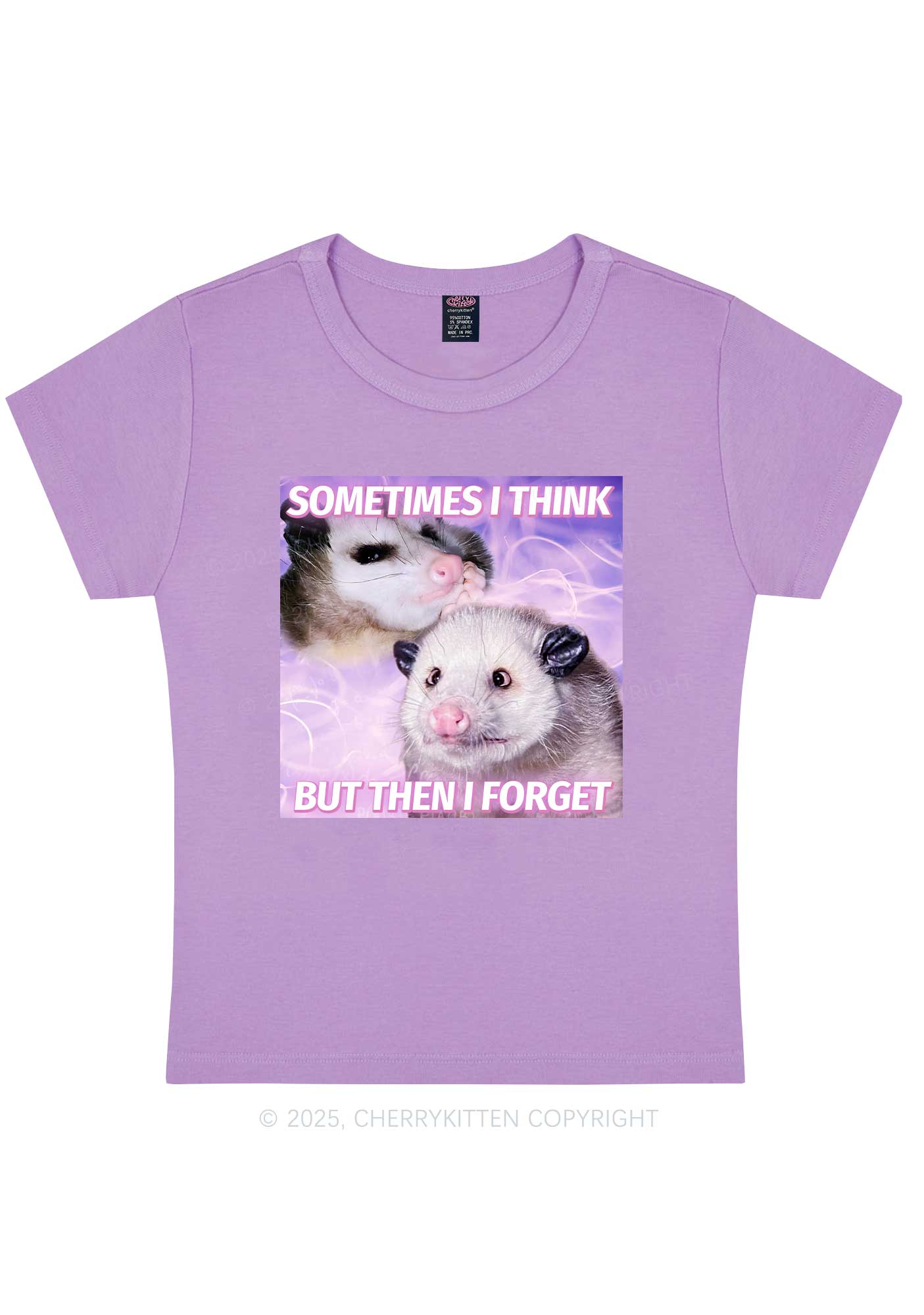 Rats Think Then Forget Y2K Baby Tee Cherrykitten