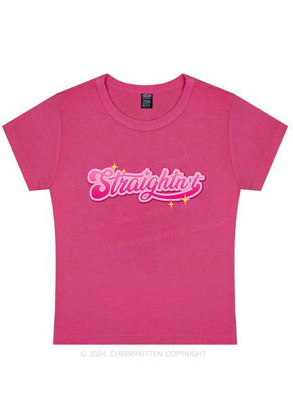 Straightn't Y2K Baby Tee Cherrykitten