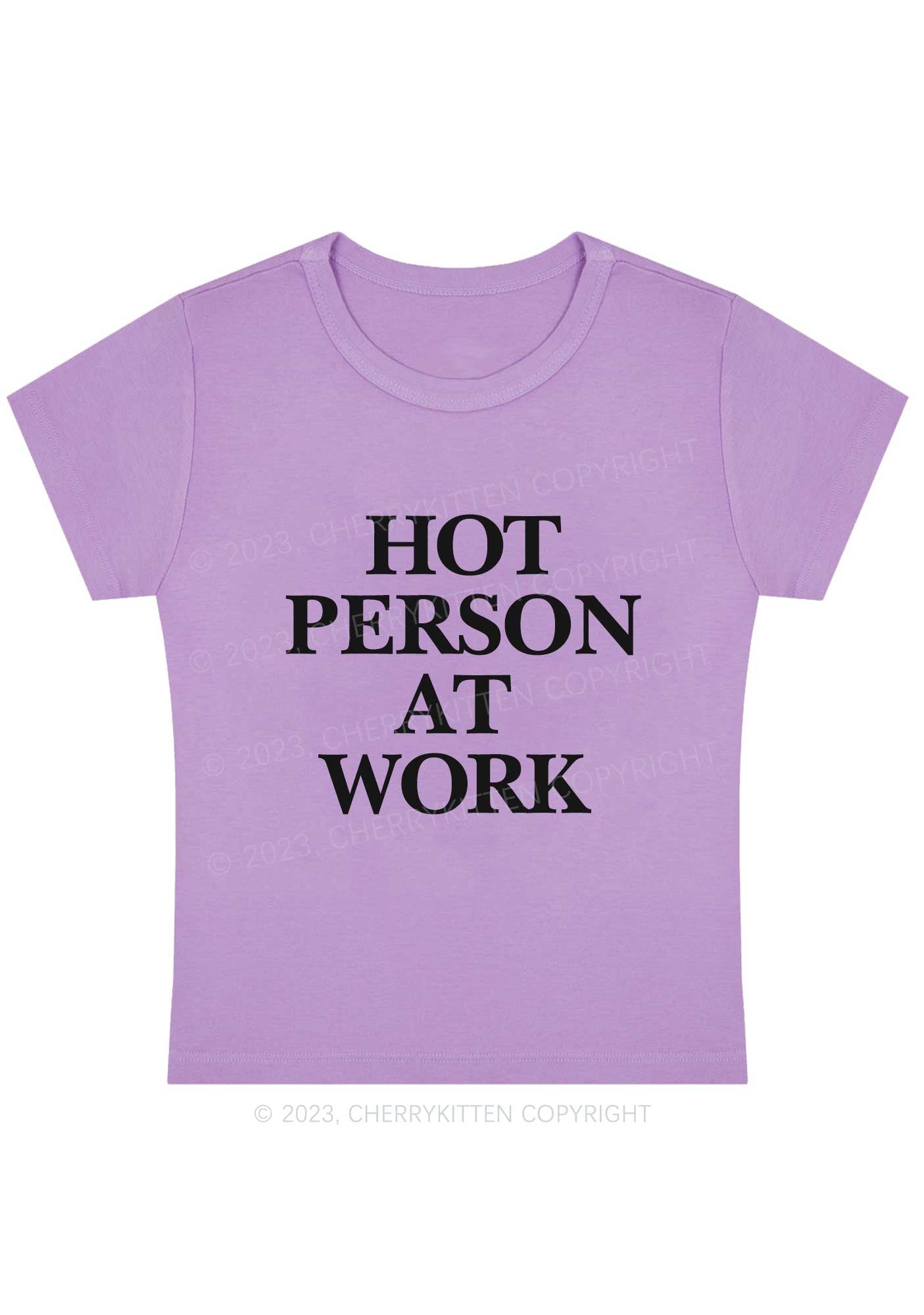 Hot Person At Work Y2K Baby Tee Cherrykitten