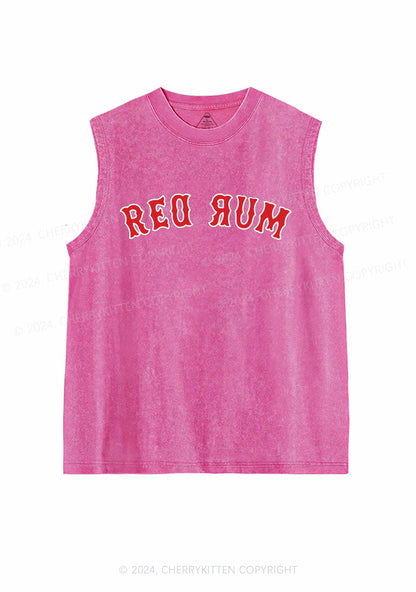 Halloween Red Rum Y2K Washed Tank Cherrykitten