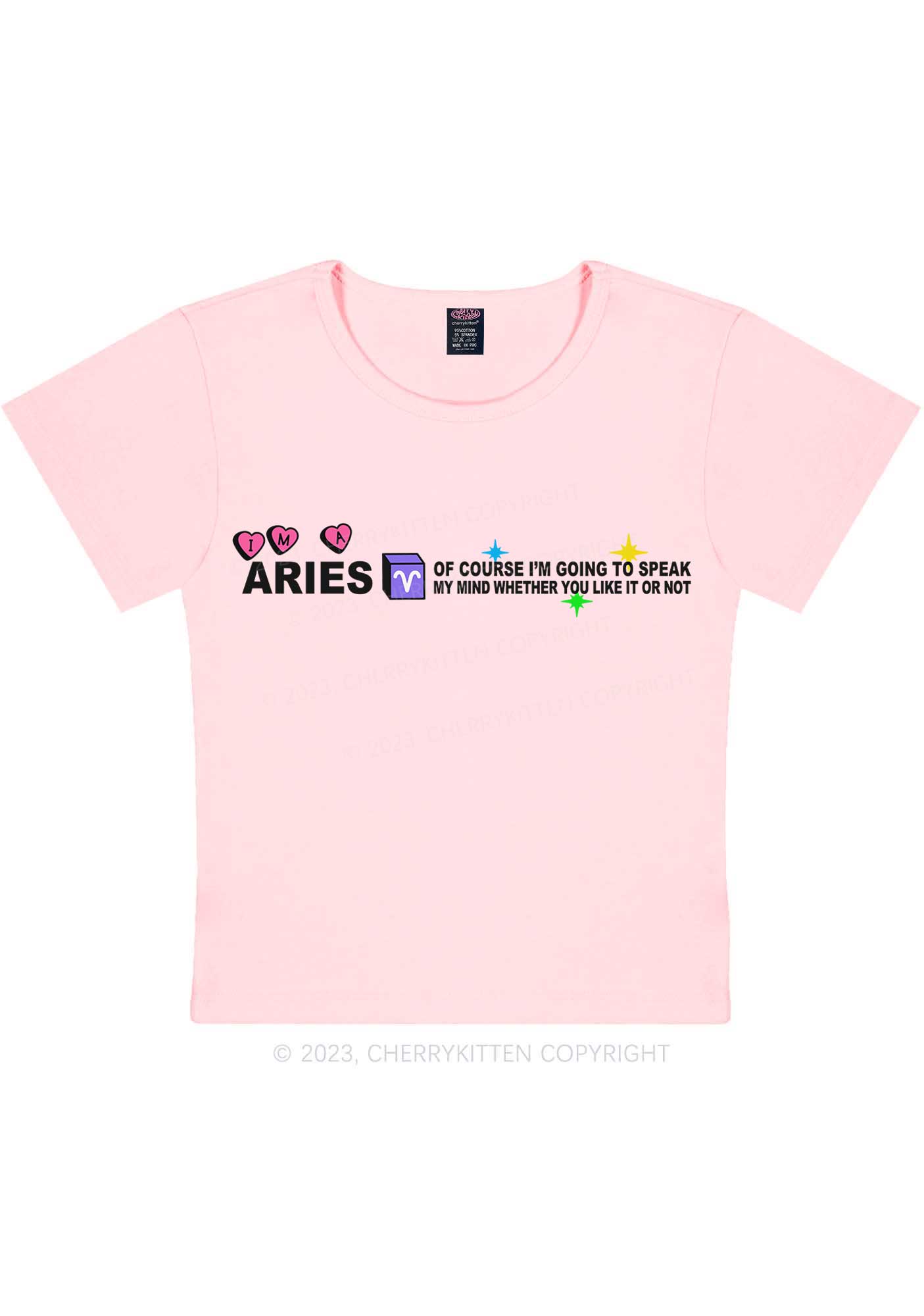 I'm A Aries Y2K Baby Tee Cherrykitten