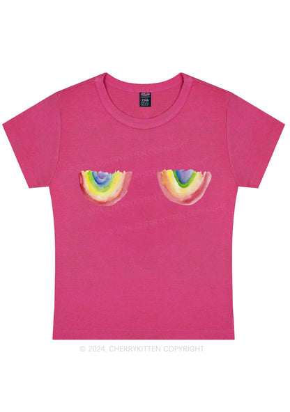 Curvy Rainbow Bxxb Y2K Baby Tee Cherrykitten