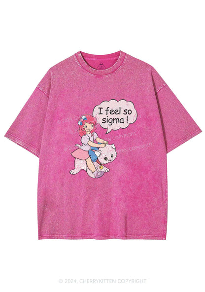 I Feel So Sigma Y2K Washed Tee Cherrykitten